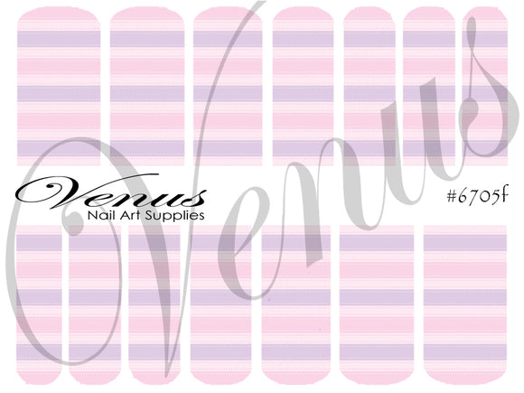 Water Transfer Decals - Lovely - Stripes #6705f - Venus Nail Art Supplies Australia