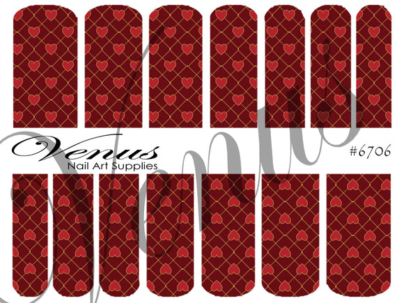 Water Transfer Decals - Chained to my Heart #6706 - Venus Nail Art Supplies Australia