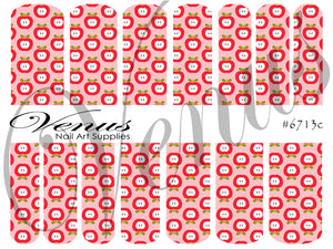 Water Transfer Decals - Floral Fruits - Half Apples Pink #6713c - Venus Nail Art Supplies Australia
