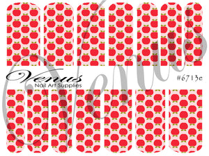 Water Transfer Decals - Floral Fruits - Red Apples #6713e - Venus Nail Art Supplies Australia