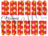 Water Transfer Decals - Floral Fruits - Red Flowers #6713f - Venus Nail Art Supplies Australia
