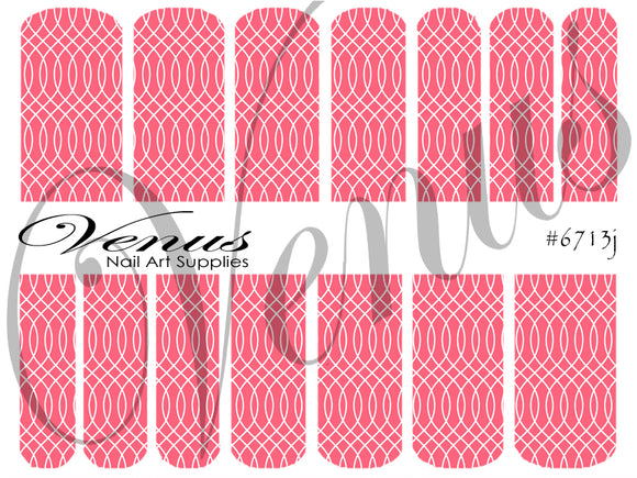 Water Transfer Decals - Floral Fruits - Red Waves #6713j - Venus Nail Art Supplies Australia