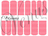 Water Transfer Decals - Floral Fruits - Pink Geometric Waves #6713 - Venus Nail Art Supplies Australiaj