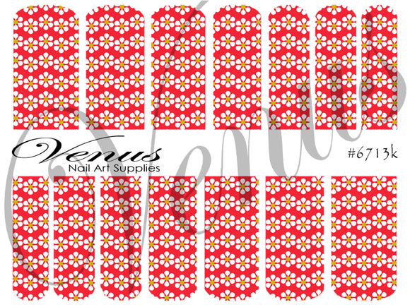 Water Transfer Decals - Floral Fruits Zig-Zag Flowers #6713k - Venus Nail Art Supplies Australia