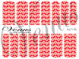 Water Transfer Decals - Floral Fruits - Red/White Flowers #6713k - Venus Nail Art Supplies Australia