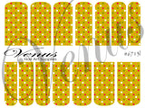 Water Transfer Decals - Floral Fruits - Green Geometric Dots #6713l - Venus Nail Art Supplies Australia