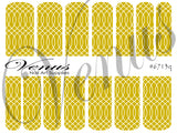 Water Transfer Decals - Floral Fruits - Green Geometric Waves #6713q - Venus Nail Art Supplies Australia