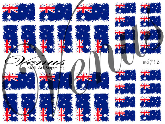 Water Transfer Decals - Australia grunge effect #6718 - Venus Nail Art Supplies Australia