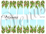 Water Transfer Decals - Red Gum Garland #6720 - Venus Nail Art Supplies Australia