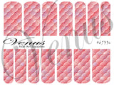 Water Transfer Decals - Scales - Coral #6733c - Venus Nail Art Supplies Australia