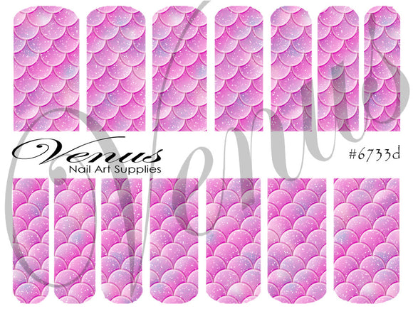 Water Transfer Decals - Scales - Pink #6733d - Venus Nail Art Supplies Australia