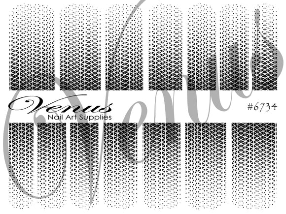 Water Transfer Decals - Geometric Ombre #6734 - Venus Nail Art Supplies Australia