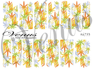 Water Transfer Decals - Colourful Cannabis #6753 - Venus Nail Art Supplies Australia