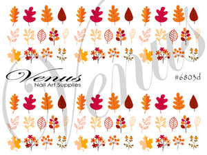 Water Transfer Decals - Autumn Leaves #6803d - Venus Nail Art Supplies Australia