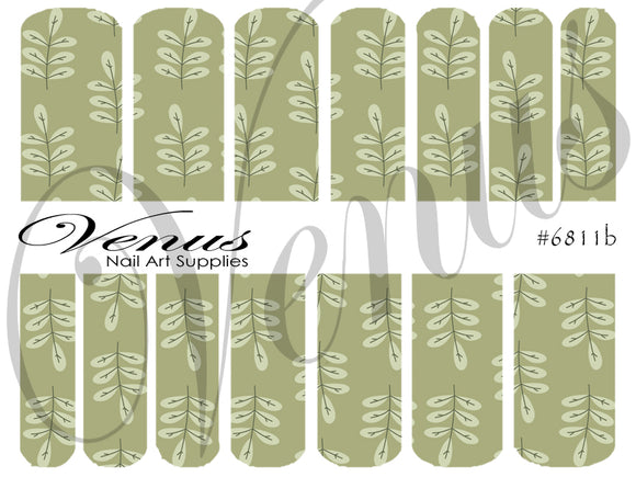 Water Transfer Decals - Sage Floral #6811b - Venus Nail Art Supplies Australia