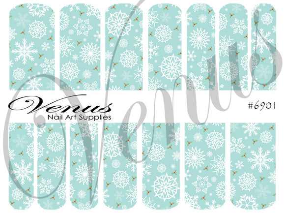 Water Transfer Decals - Snowflakes 01 #6901 - Venus Nail Art Supplies Australia