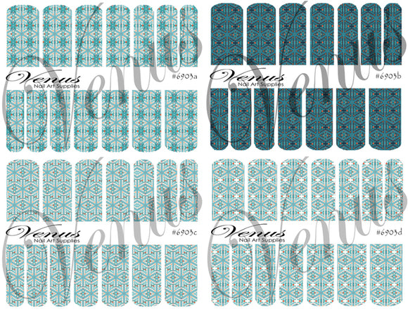 Water Transfer Decals - Xmas 03 - Set of 4 #6903 - Venus Nail Art Supplies Australia