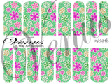 Water Transfer Decals - Snowflakes - 04 Green #6904b - Venus Nail Art Supplies Australia