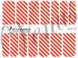 Water Transfer Decals - Christmas Stripes #6910 - Venus Nail Art Supplies Australia