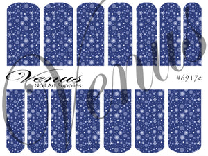 Water Transfer Decals - Snowflakes 17 - Blue #6917c - Venus Nail Art Supplies Australia