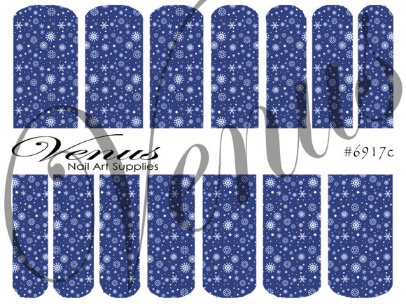Water Transfer Decals - Snowflakes 17 - Blue #6917c - Venus Nail Art Supplies Australia