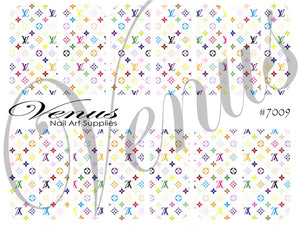 Water Transfer Decals - LV - Rainbow #7009 - Venus Nail Art Supplies Australia