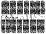 Water Transfer Decals - LV Text Black Background #7010 - Venus Nail Art Supplies Australia