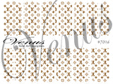 Water Transfer Decals - Designer Inspired LV Brown #7016 - Venus Nail Art Supplies Australia