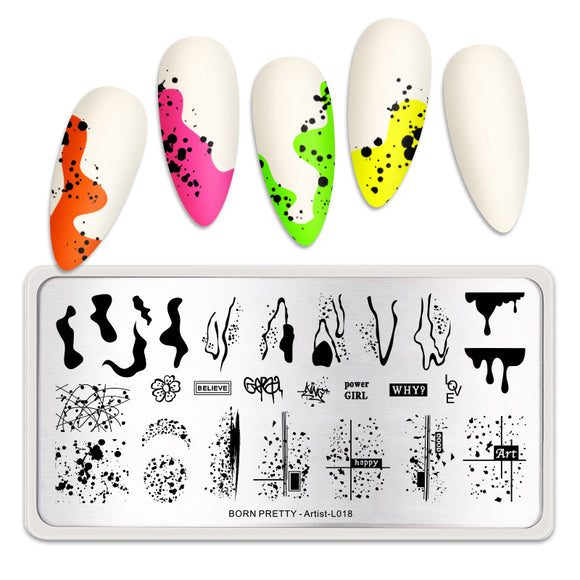 BORN PRETTY Nail Art Stamping Plate - ARTIST L018 | Venus Nail Art Supplies Australia