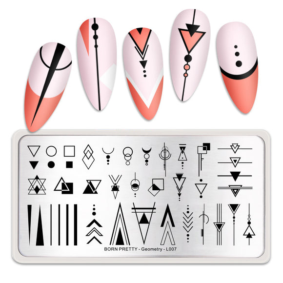 BORN PRETTY Nail Art Stamping Plate - GEOMETRY L007 | Venus Nail Art Supplies Australia