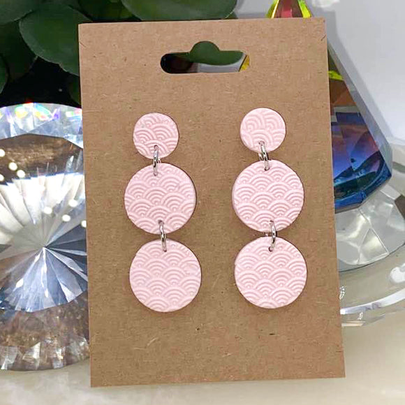 PRETTY ME Jewellery | Handmade Leanne Double Drop Earrings - Pink | Venus Nail Art Supplies Australia
