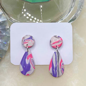 Pretty Me Jewellery - Daphne TearDrop Handmade Polymer Clay Makume Gane Stud Drop Earrings | Venus Nail Art Supplies Australia