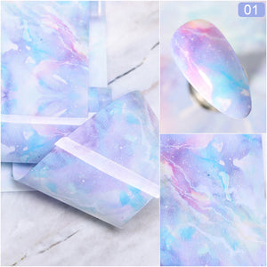 Nail Art Foil - PASTEL DREAMS Pink / Blue / Lilac Marble 48232-1 | Venus Nail Art Supplies Australia