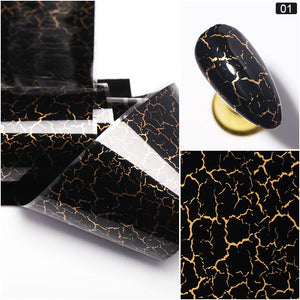 Nail Art Foil - Black / White Crackle | Venus Nail Art Supplies Australia