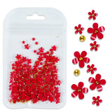 3D Flower Nail Art Charm Kit - Red/Gold | Venus Nail Art Supplies Australia