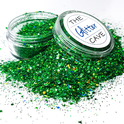 The Glitter Cave - Holographic Multi Nail Art Glitter - Green | Venus Nail Art Supplies Australia