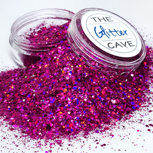 The Glitter Cave - Holographic Multi Nail Art Glitter - Magenta | Venus Nail Art Supplies Australia