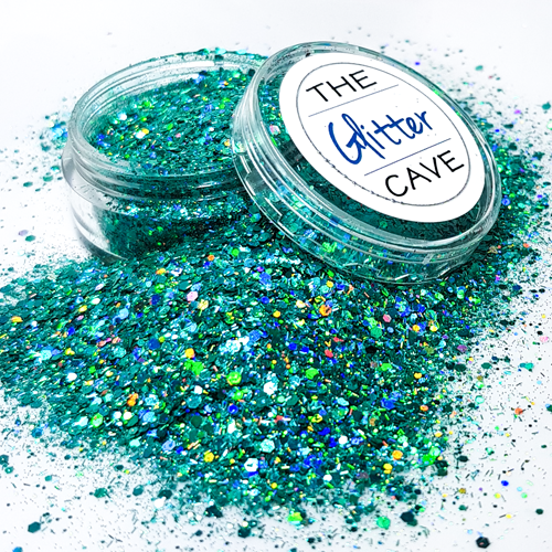 The Glitter Cave - Holographic Multi Nail Art Glitter - Turquoise | Venus Nail Art Supplies Australia