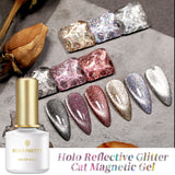 BORN PRETTY Holo Reflective Glitter Magnetic Cateye Gel Polish | Venus Nail Art Supplies Australia