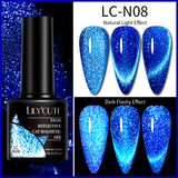 LILYCUTE Fluoroscent Reflective Glitter Magnetic Cateye Gel Polish 7ml LC-N08 | Venus Nail Art Supplies Australia