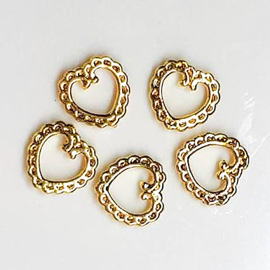 GOLD HEART Nail Art Charms Jewellery | Venus Nail Art Supplies Australia
