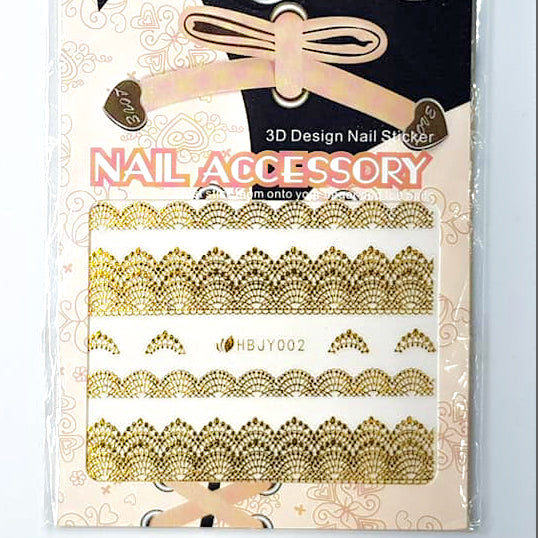 GOLD FOIL LACE Nail Art Stickers | Venus Nail Art Supplies Australia