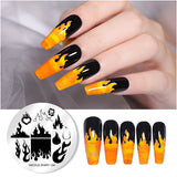 NICOLE DIARY Nail Art Stamping Plate - 134 (Flames) | Venus Nail Art Supplies Australia