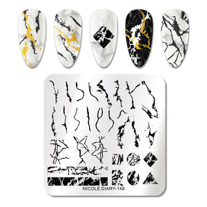 NICOLE DIARY Nail Art Stamping Plate - 148 (Marble) | Venus Nail Art Supplies Australia