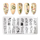 NICOLE DIARY Designer Stamping Plate - 206 Floral Script | Venus Nail Art Supplies Australia