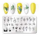 NICOLE DIARY Designer Stamping Plate - 274 Floral Lines | Venus Nail Art Supplies Australia