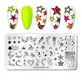 NICOLE DIARY Designer Stamping Plate: 290 Loving Heart / Night Stars | Venus Nail Art Supplies Australia