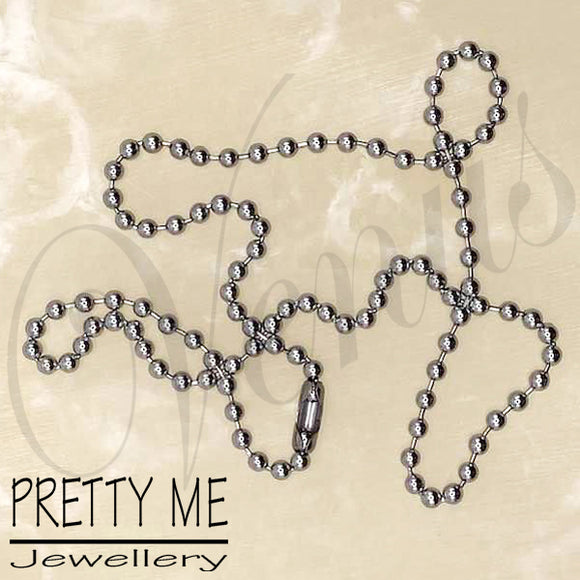 Pretty Me Jewellery: 50cm Chrome Plated Stainless Steel 3.2mm Ball Chain Necklace - Venus Nail Art Supplies Australia