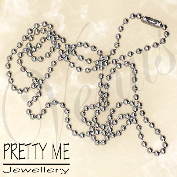 Pretty Me Jewellery: 80cm Chrome Plated Stainless Steel 3.2mm Ball Chain Necklace - Venus Nail Art Supplies Australia