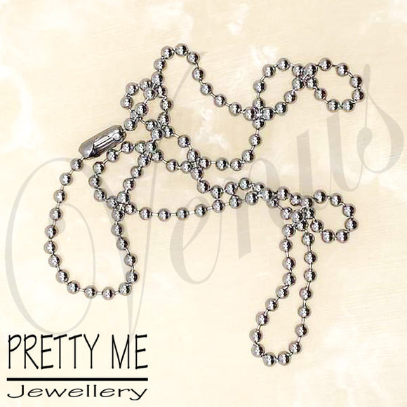 Pretty Me Jewellery: 60cm Chrome Plated Stainless Steel 3.6mm Ball Chain Necklace - Venus Nail Art Supplies Australia